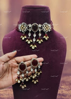 VeroniQ Trends-Victorian Style Kundan Jadau Kundan Choker Necklace Kundan-Gold Plated-Wedding Jewelry-Punjabi Jewelry-South Indian-Thappa Jewelry