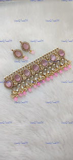 VeroniQ Trends-Elegant Victorian Party Wear Kundan Choker Necklace Kundan-Gold Plated-Wedding Jewelry-Punjabi Jewelry-South Indian-Thappa Jewelry