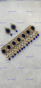 VeroniQ Trends-Elegant Victorian Party Wear Kundan Choker Necklace Kundan-Gold Plated-Wedding Jewelry-Punjabi Jewelry-South Indian-Thappa Jewelry