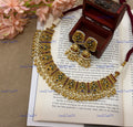 VeroniQ Trends-Traditional Temple Pachi Kundan Kemp Stone Choker Necklace Pachi Kundan-Gold Plated-Wedding Jewellery-Punjabi Jewellery-South Indian-Thappa Jewellery