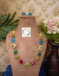 VeroniQ Trends-Elegant Victorian Beads Jaipuri Mala Necklace Jaipuri Mala-Gold Plated-Wedding Jewellery-Punjabi Jewellery-South Indian-Thappa Jewellery