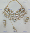 VeroniQ Trends-Diamond Look Polki Bridal Choker Necklace Polki-Gold Plated-Wedding Jewellery-Punjabi Jewellery-South Indian-Thappa Jewellery