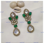VeroniQ Trends-Polki Designer Earrings Polki-Gold Plated-Wedding Jewelry-Punjabi Jewelry-South Indian-Thappa Jewelry