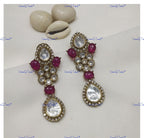 VeroniQ Trends-Polki Designer Earrings Polki-Gold Plated-Wedding Jewelry-Punjabi Jewelry-South Indian-Thappa Jewelry