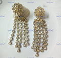 VeroniQ Trends-Polki Long Tassels Earrings Polki-Gold Plated-Wedding Jewellery-Punjabi Jewellery-South Indian-Thappa Jewellery