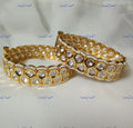 VeroniQ Trends-Traditional Pearl And Polki Bangles Polki-Gold Plated-Wedding Jewellery-Punjabi Jewellery-South Indian-Thappa Jewellery