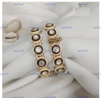 VeroniQ Trends-Traditional Polki and Pearl Bangles Polki-Gold Plated-Wedding Jewelry-Punjabi Jewelry-South Indian-Thappa Jewelry