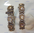 VeroniQ Trends-Gold Plated Polki and CZ Stone Bangles Polki-AAA+ quality CZ Stone-Gold Plated-Wedding Jewelry-Punjabi Jewelry-South Indian-Thappa Jewelry