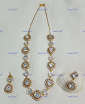VeroniQ Trends-Polki Princess Necklace Set Polki-Gold Plated-Wedding Jewellery-Punjabi Jewellery-South Indian-Thappa Jewellery