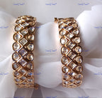VeroniQ Trends-Royal Polki Bangles Polki-Gold Plated-Wedding Jewelry-Punjabi Jewelry-South Indian-Thappa Jewelry