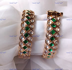 VeroniQ Trends-Royal Polki Bangles Polki-Gold Plated-Wedding Jewelry-Punjabi Jewelry-South Indian-Thappa Jewelry