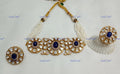 VeroniQ Trends-Floral Design Polki Choker Necklace Set Polki-Gold Plated-Wedding Jewellery-Punjabi Jewellery-South Indian-Thappa Jewellery