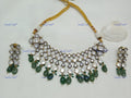 VeroniQ Trends-Polki And Emerald Choker Neklace Polki-Gold Plated-Wedding Jewellery-Punjabi Jewellery-South Indian-Thappa Jewellery