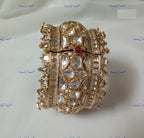VeroniQ Trends-Polki And Ruby Kada Bangle Polki-Ruby Stone-Gold Plated-Wedding Jewelry-Punjabi Jewelry-South Indian-Thappa Jewelry