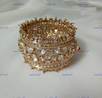 VeroniQ Trends-Polki And Ruby Kada Bangle Polki-Ruby Stone-Gold Plated-Wedding Jewelry-Punjabi Jewelry-South Indian-Thappa Jewelry