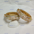 VeroniQ Trends-Bridal Pearl And Polki Bangles Polki-Gold Plated-Wedding Jewellery-Punjabi Jewellery-South Indian-Thappa Jewellery