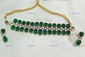 VeroniQ Trends-Emerald And Polki Choker Necklace Set Polki-Emerald Stone-Gold Plated-Wedding Jewellery-Punjabi Jewellery-South Indian-Thappa Jewellery