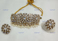 VeroniQ Trends-Royal Pearl And Polki Choker Necklace Polki-Fresh Water Pearl-Gold Plated-Wedding Jewellery-Punjabi Jewellery-South Indian-Thappa Jewellery