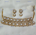 VeroniQ Trends-Gold Plated Diamond Look Polki Choker Necklace Polki-AAA+ Quality CZ Stone-Gold Plated-Wedding Jewellery-Punjabi Jewellery-South Indian-Thappa Jewellery