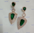 VeroniQ Trends-Emerald Green and Polki Earrings Polki-Emerald Stone-Gold Plated-Wedding Jewellery-Punjabi Jewellery-South Indian-Thappa Jewellery