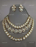 VeroniQ Trends-Multi-Line Gold Plated Green Meenakari Kundan Studded Necklace Kundan-Gold Plated-Wedding Jewellery-Punjabi Jewellery-South Indian-Thappa Jewellery