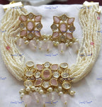 VeroniQ Trends-Multistrand Beaded Gold Plated Kundan Studded Choker Necklace Kundan-Gold Plated-Wedding Jewelry-Punjabi Jewelry-South Indian-Thappa Jewelry