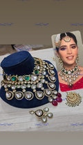 VeroniQ Trends-Traditional Bridal Heavy Kundan Studded Gold Plated Choker Necklace Kundan-Gold Plated-Wedding Jewellery-Punjabi Jewellery-South Indian-Thappa Jewellery