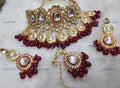 VeroniQ Trends-Bridal Gold Plated Meenakari Heavy Kundan Jadau And Red Beaded Choker Necklace Kundan-Gold Plated-Wedding Jewellery-Punjabi Jewellery-South Indian-Thappa Jewellery