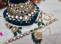 VeroniQ Trends-Latest Design Bridal Gold Plated Green Meenakari Heavy Kundan Studded Beads Choker Necklace Kundan-Gold Plated-Wedding Jewellery-Punjabi Jewellery-South Indian-Thappa Jewellery