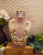 VeroniQ Trends-Designer Multicolor Beads Kundan Mala Kundan-Gold Plated-Wedding Jewelry-Punjabi Jewelry-South Indian-Thappa Jewelry