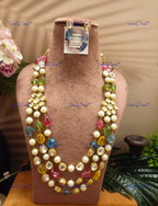 VeroniQ Trends-Designer Multicolor Beads Kundan Mala Kundan-Gold Plated-Wedding Jewelry-Punjabi Jewelry-South Indian-Thappa Jewelry
