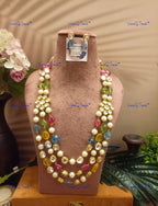 VeroniQ Trends-Designer Multicolor Beads Kundan Mala Kundan-Gold Plated-Wedding Jewelry-Punjabi Jewelry-South Indian-Thappa Jewelry