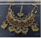 VeroniQ Trends-Rajawadi Style Gold Plated Kemp Stone Pachi Kundan Choker Necklace Pachi Kundan-Gold Plated-Wedding Jewelry-Punjabi Jewelry-South Indian-Thappa Jewelry