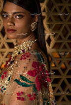 VeroniQ Trends-Bridal Multicolor Beads Pachi Choker Necklace Pachi-Gold Plated-Wedding Jewelry-Punjabi Jewelry-South Indian-Thappa Jewelry