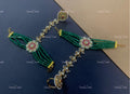 VeroniQ Trends-Traditional Green Beaded Gold Plated Pachi Kundan Haath Phool Pachi Kundan-Gold Plated-Wedding Jewellery-Punjabi Jewellery-South Indian-Thappa Jewellery