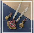 VeroniQ Trends-Multistrand Pearl Gold Plated Kemp Stone Pachi Kundan Necklace Pachi Kundan-Gold Plated-Wedding Jewellery-Punjabi Jewellery-South Indian-Thappa Jewellery