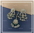 VeroniQ Trends-Rajwadi Style Gold Plated Pachi Kundan Maang Tika And Earrings Set Pachi Kundan-Gold Plated-Wedding Jewellery-Punjabi Jewellery-South Indian-Thappa Jewellery