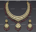 VeroniQ Trends-Traditional Gold Plated Kundan Jadau Pachi Kundan With Red Beads Necklace Pachi Kundan-Gold Plated-Wedding Jewellery-Punjabi Jewellery-South Indian-Thappa Jewellery