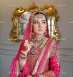 VeroniQ Trends-Bridal Pachi Choker and Long Necklace with Maang Tikka and Earrings Pachi-Gold Plated-Wedding Jewelry-Punjabi Jewelry-South Indian-Thappa Jewelry