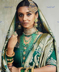 VeroniQ Trends-Traditional Bridal Multilayer Pachi Long Necklace and Strawberry Quartz Drop Choker Necklace Pachi-Gold Plated-Wedding Jewellery-Punjabi Jewellery-South Indian-Thappa Jewellery
