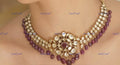 VeroniQ Trends-Traditional Gold Plated Pachi Necklace With Red Beads Pachi Kundan-Gold Plated-Wedding Jewellery-Punjabi Jewellery-South Indian-Thappa Jewellery