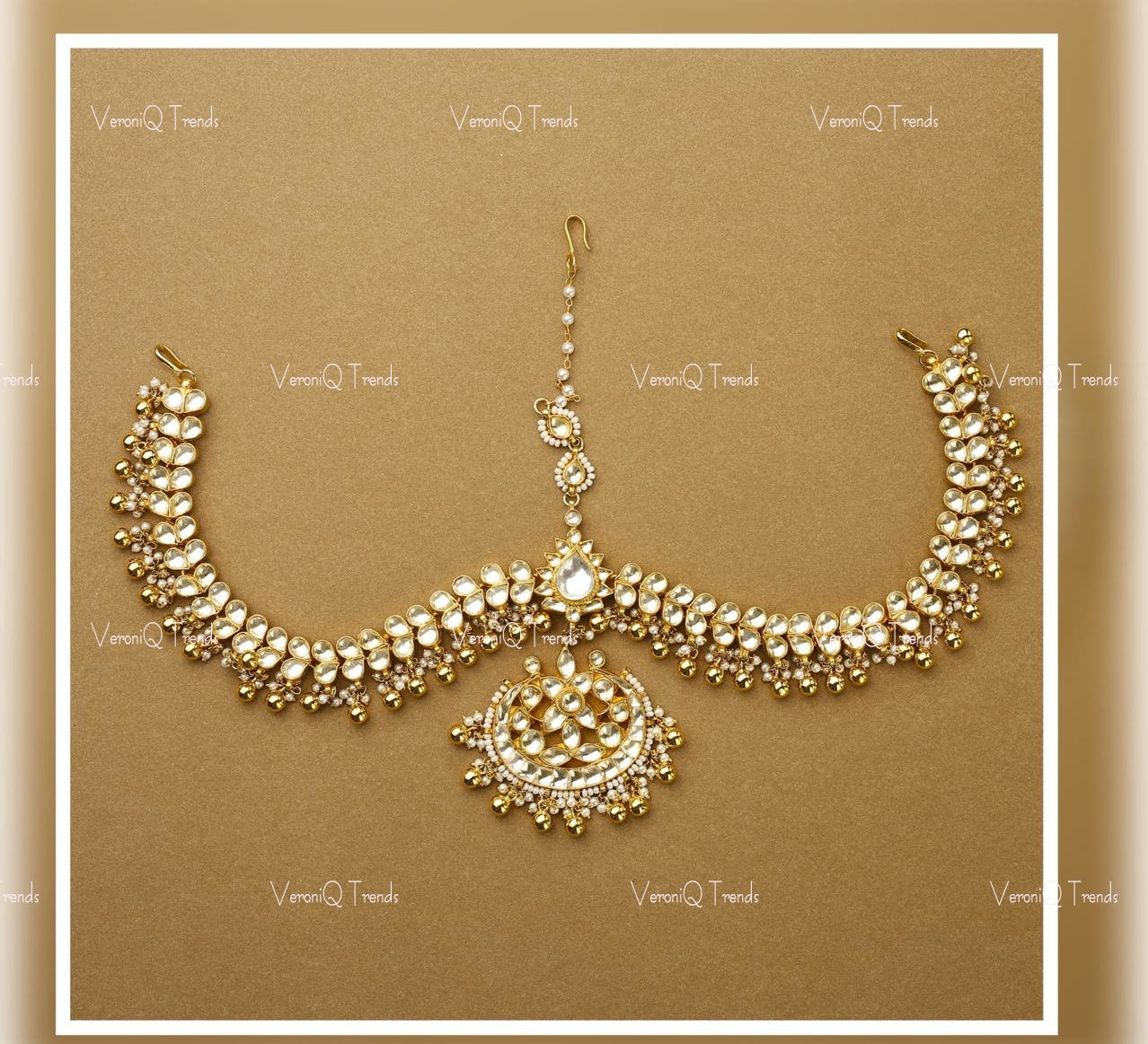 VeroniQ Trends-Rajasthani Gold Plated Pachi Kundan Matha Patti Pachi Kundan-Gold Plated-Wedding Jewellery-Punjabi Jewellery-South Indian-Thappa Jewellery