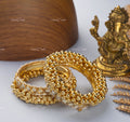 VeroniQ Trends-Gold Plated Pachi Kundan Bangles With Golden Beads Pachi Kundan-Gold Plated-Wedding Jewellery-Punjabi Jewellery-South Indian-Thappa Jewellery