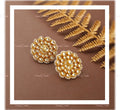 VeroniQ Trends-Gold Plated Pachi Kundan Studs Earrings Pachi Kundan-Gold Plated-Wedding Jewellery-Punjabi Jewellery-South Indian-Thappa Jewellery