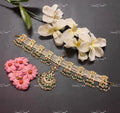 VeroniQ Trends-Traditional Pearl Beaded Gold Plated Pachi Kundan Chandbali Matha Patti Pachi Kundan-Gold Plated-Wedding Jewellery-Punjabi Jewellery-South Indian-Thappa Jewellery