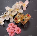 VeroniQ Trends-Navratan Gold Plated Pachi Kundan Bangles Kundan-Gold Plated-Wedding Jewellery-Punjabi Jewellery-South Indian-Thappa Jewellery