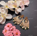 VeroniQ Trends-Gold Plated Pachi Kundan Kundan Jadau Chandbali Earrings Kundan-Gold Plated-Wedding Jewellery-Punjabi Jewellery-South Indian-Thappa Jewellery