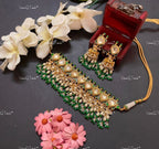 VeroniQ Trends-Gold Plated Pearl And Pachi Kundan Choker Necklace Pachi Kundan-Gold Plated-Wedding Jewelry-Punjabi Jewelry-South Indian-Thappa Jewelry