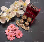 VeroniQ Trends-Traditional Kundan Jadau Gold Plated Pachi Kundan Jhumki  Earrings Kundan-Gold Plated-Wedding Jewelry-Punjabi Jewelry-South Indian-Thappa Jewelry