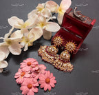 VeroniQ Trends-Traditional Kundan Jadau Gold Plated Pachi Kundan Jhumki  Earrings Kundan-Gold Plated-Wedding Jewelry-Punjabi Jewelry-South Indian-Thappa Jewelry